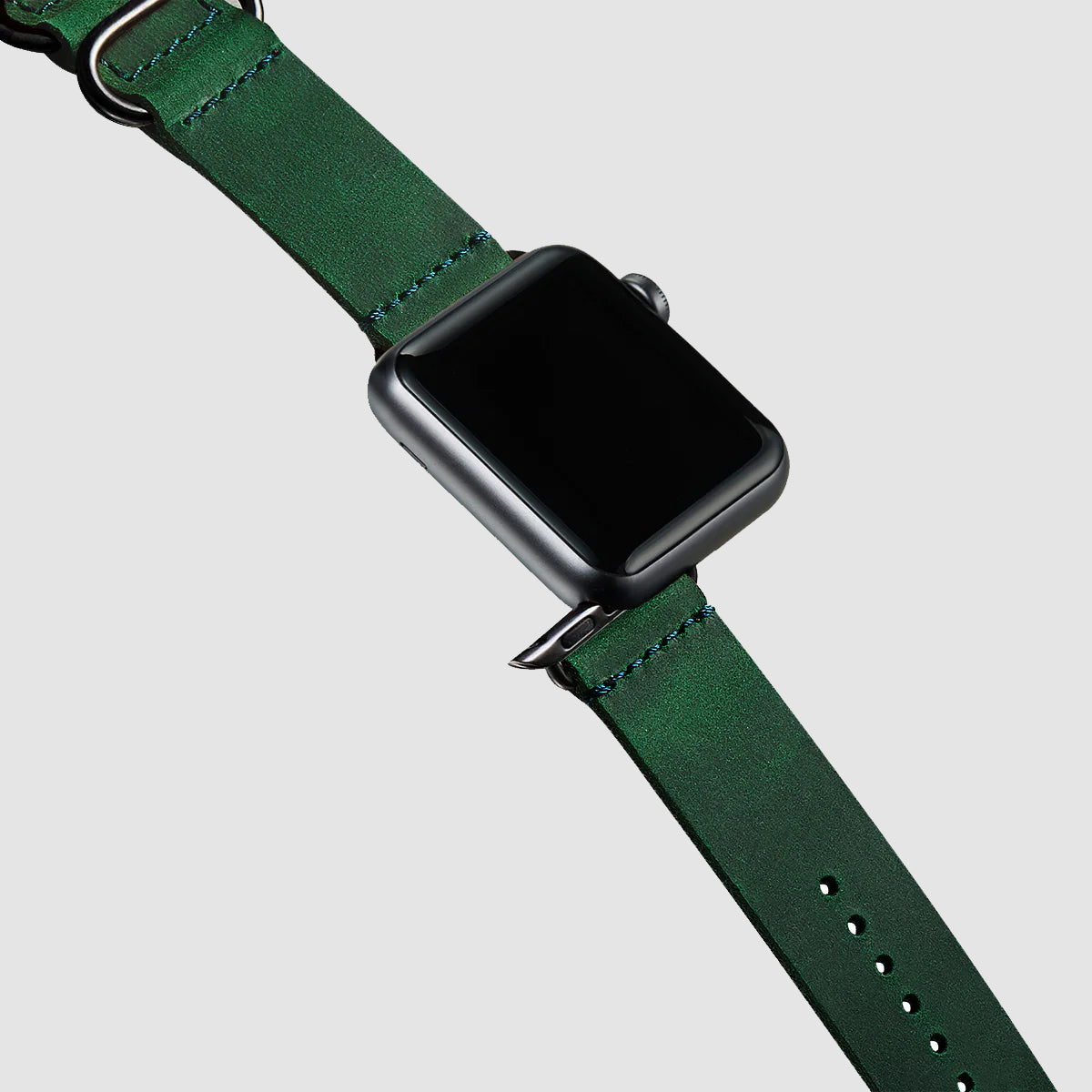 Green leather apple watch band best sale