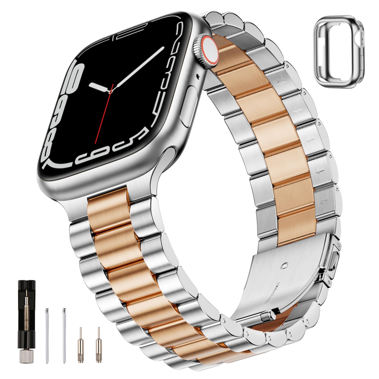 SUNFWR Stainless Steel Metal Band Compatible with Apple Watch