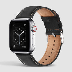 black apple watch leather band