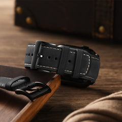 black leather apple watch band