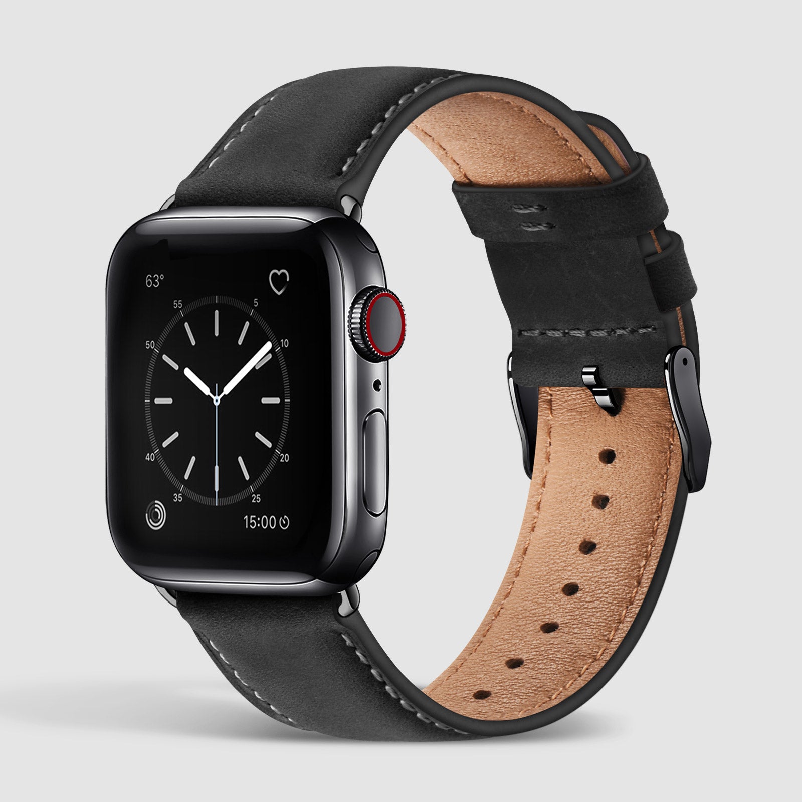 black leather apple watch band