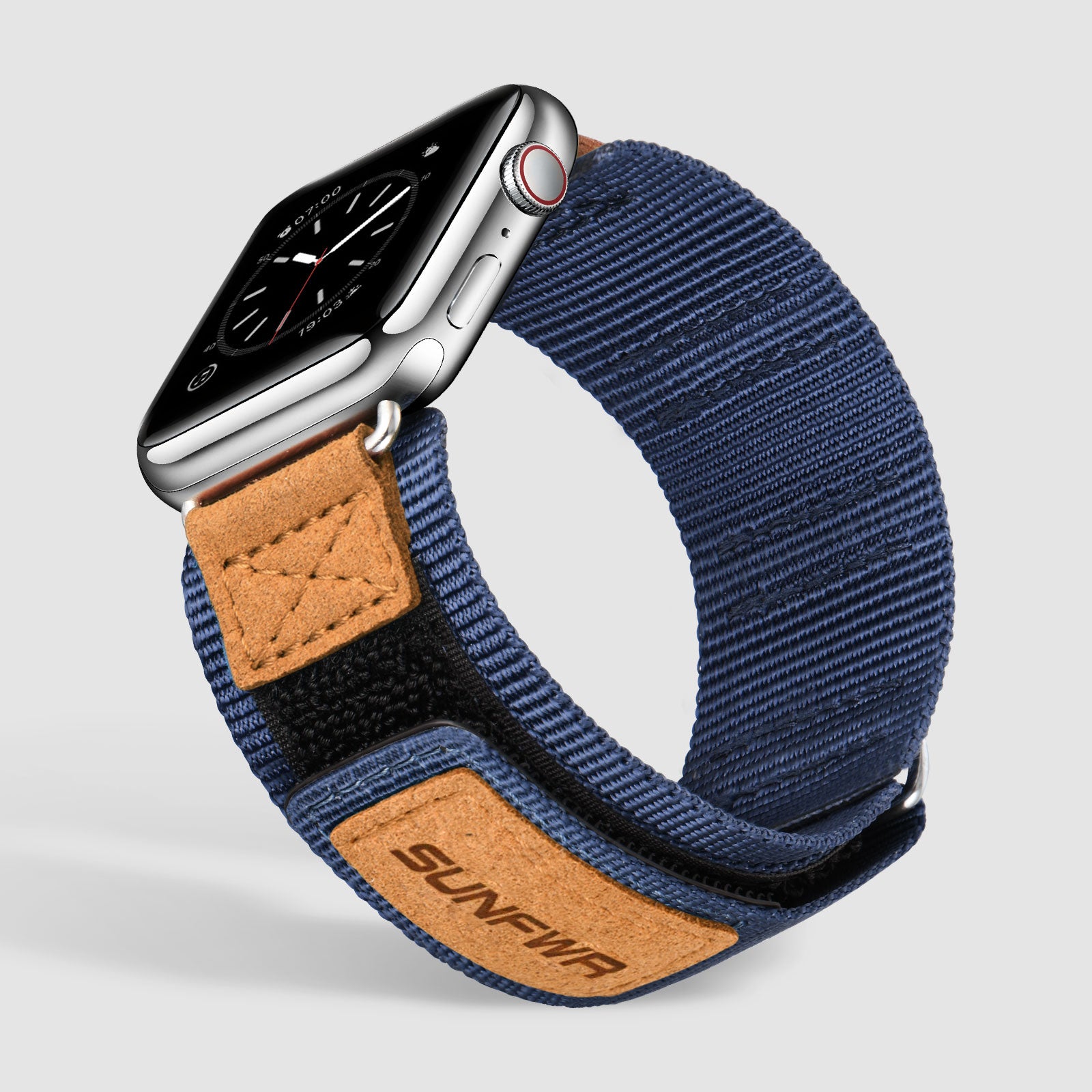 Nylon Apple Watch Band Velcro Active Wear Blue 38mm 40mm 41mm