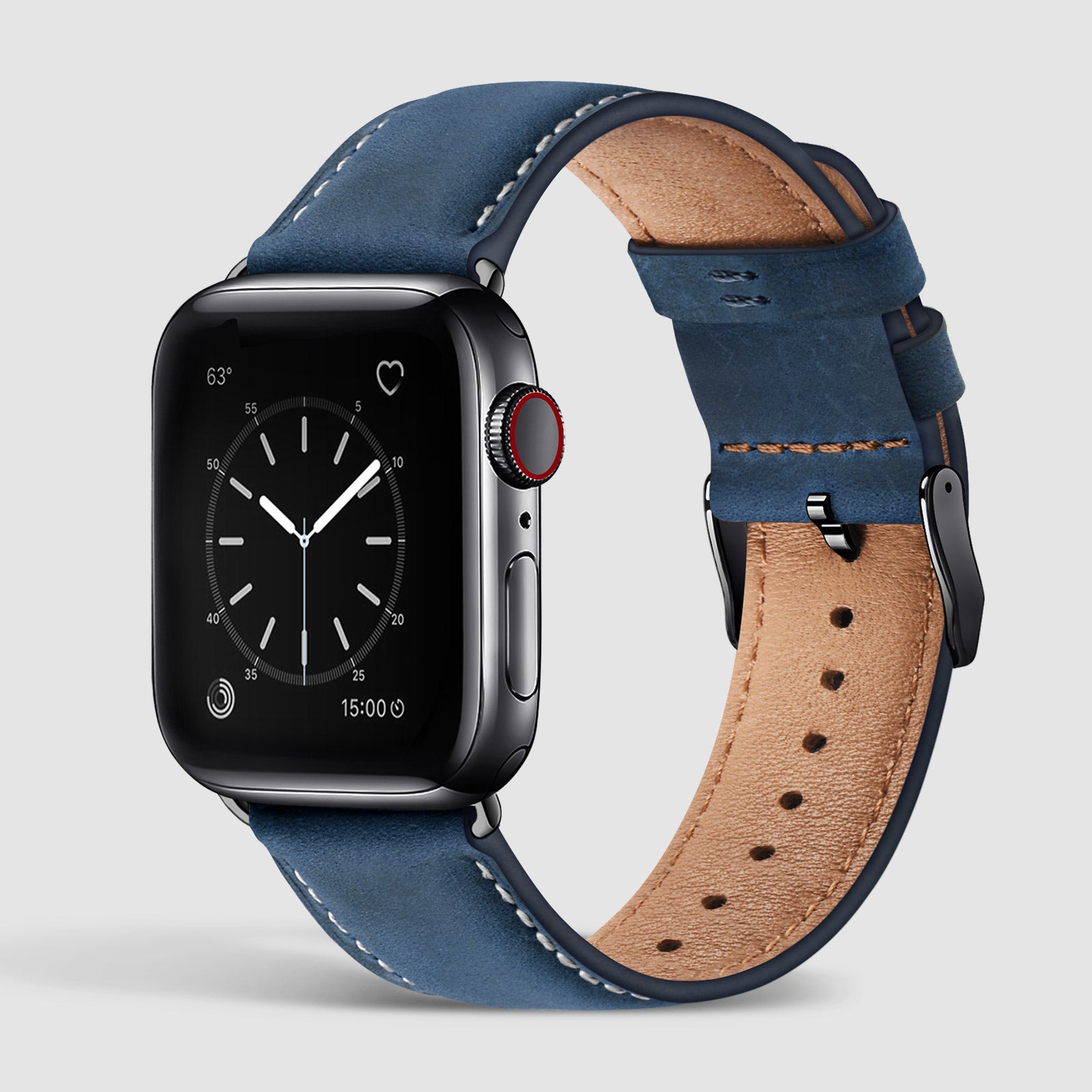 blue leather apple watch band