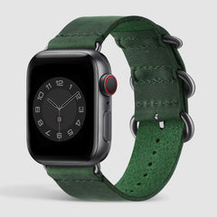 green apple watch band leather