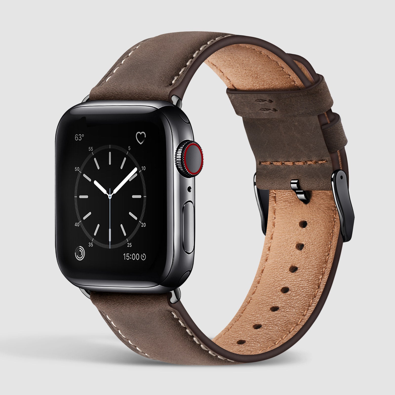 Leather Apple Watch Band Classic Look Coffee Black 38 40 41 mm