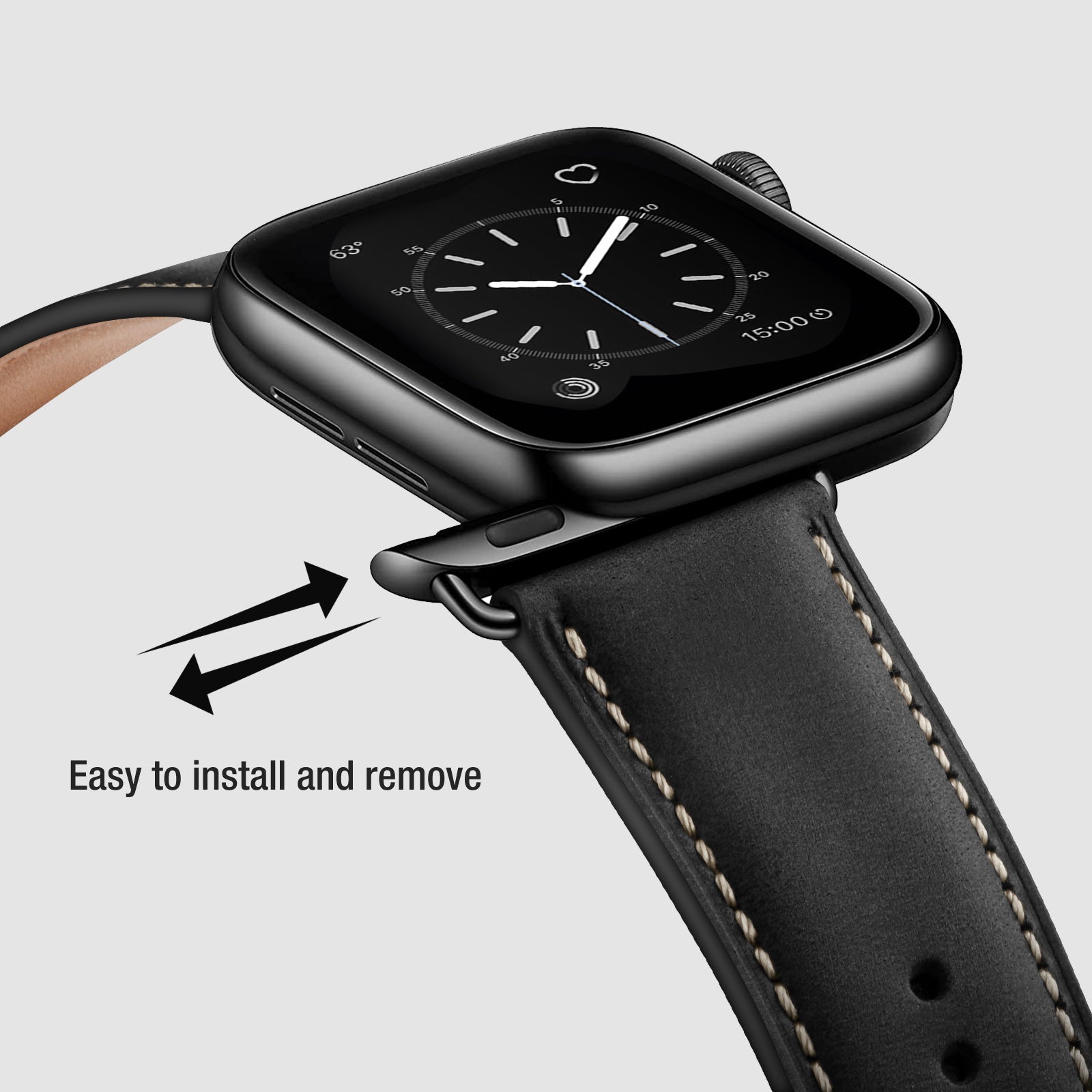 black leather apple watch band